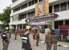 ตำรวจภูธรเมืองศรีสะเกษ คุมเข้มปล่อยขบวนโครงรณรงค์ป้องกันโควิด 19 พิชิตอาชญากรรม