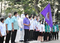 สำนักงานสาธารณสุขจังหวัดพิษณุโลก จัดพิธีปล่อยขบวนทีมปฏิบัติการฉุกเฉินด้านการแพทย์และสาธารณสุข นักรบชุดขาวจังหวัดพิษณุโลก ร่วมใจ ช่วยภัย Covid-19 ที่จังหวัดสมุทรสาคร