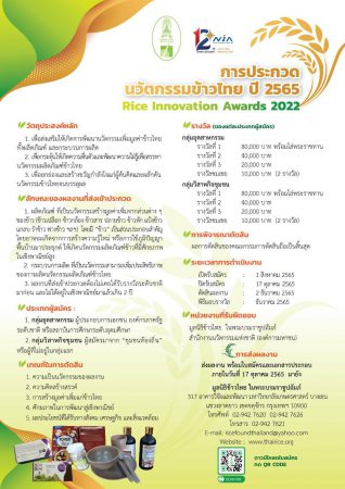 การประกวดนวัตกรรมข้าวไทย ปี 2565 (RICE INNOVATION AWARDS 2022)