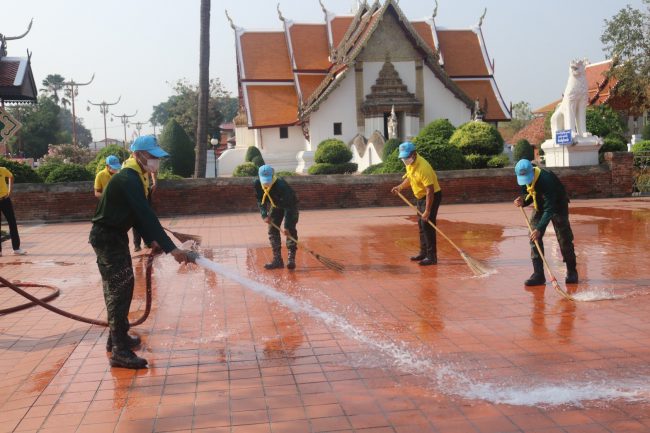 ศูนย์อำนวยการจิตอาสาพระราชทานมณฑลทหารบกที่ 38 จัดกิจกรรมพัฒนาพื้นที่สาธารณะประโยชน์ ข่วงเมืองน่าน อ.เมืองน่าน จ.น่าน