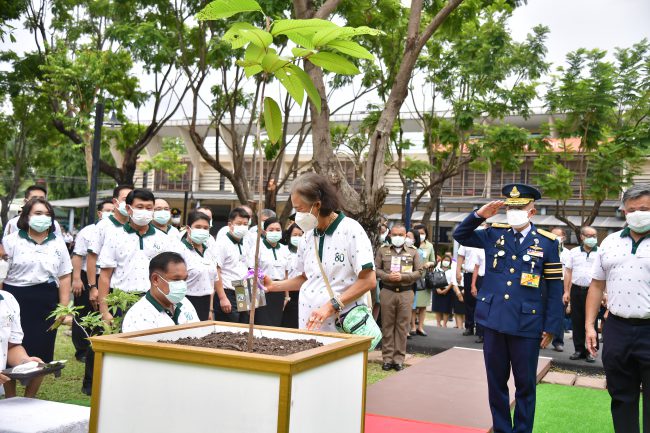 สมเด็จพระกนิษฐาธิราชเจ้า กรมสมเด็จพระเทพรัตนราชสุดาฯ สยามบรมราชกุมารี เสด็จฯ ไปทรงปลูกต้นไม้ร่วมกับผู้บริหาร คณาจารย์ บุคลากร นิสิตคณะวนศาสตร์ มหาวิทยาลัยเกษตรศาสตร์ เนื่องในเทศกาลวันเข้าพรรษา ปี 2566 ณ สวน 60 ปี มหาวิทยาลัยเกษตรศาสตร์