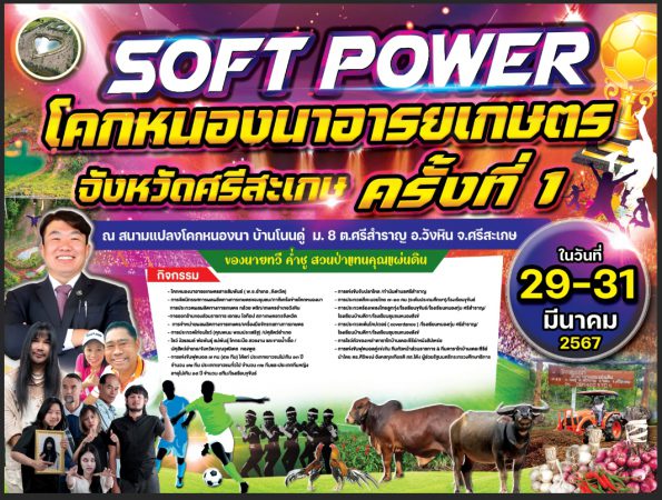 อำเภอวังหิน  เตรียมพร้อมจัดงาน SOFT POWER” โคกหนองนา อารยเกษตรจังหวัดศรีสะเกษ ครั้งที่ 1